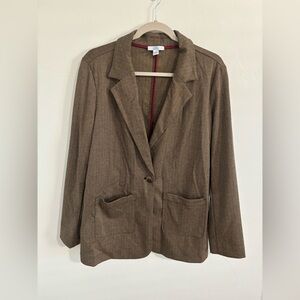 Croft & Barrow Brown Herringbone Blazer (M)